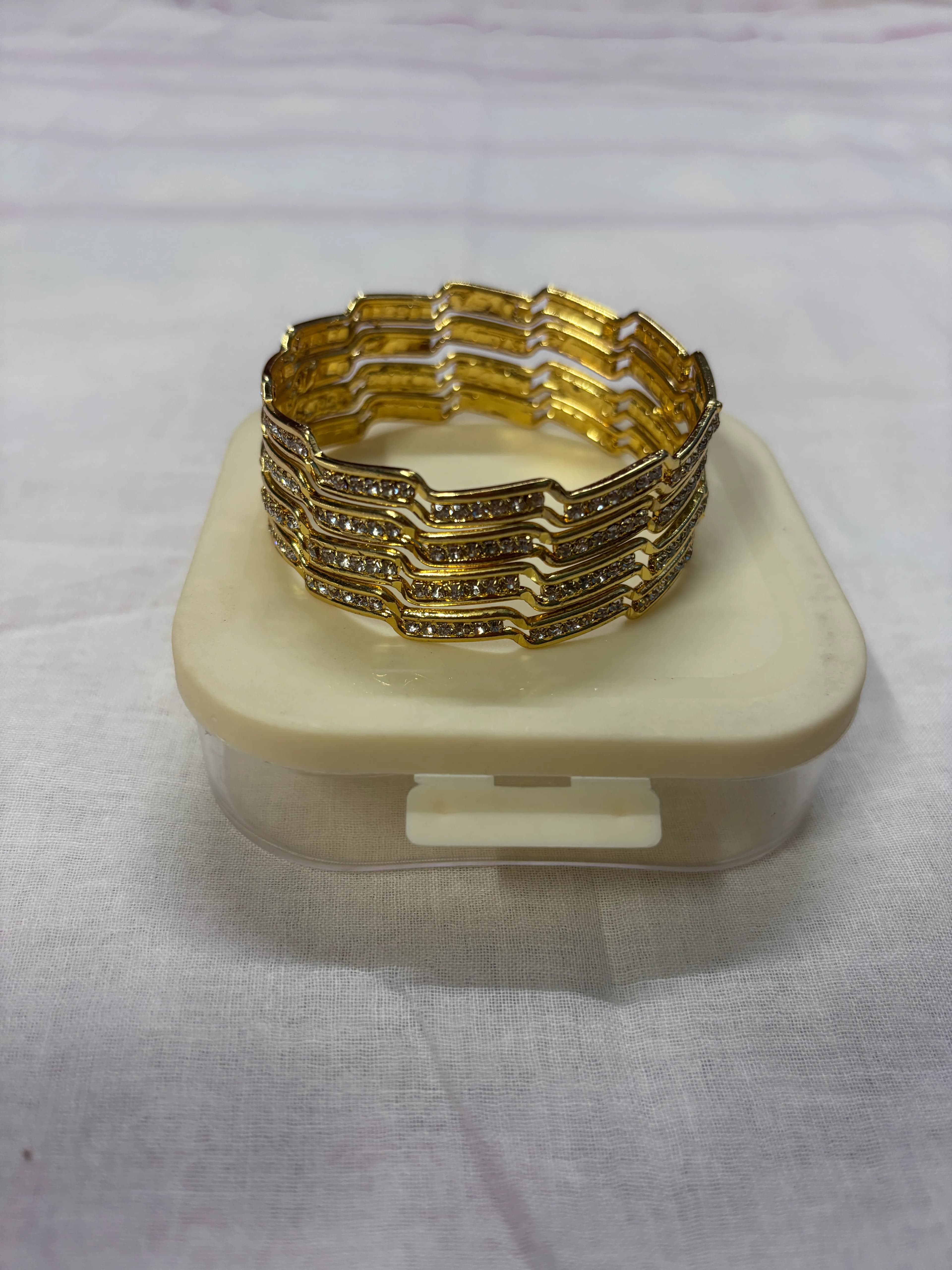 Four Pieces Stone Bangle Set for Women
