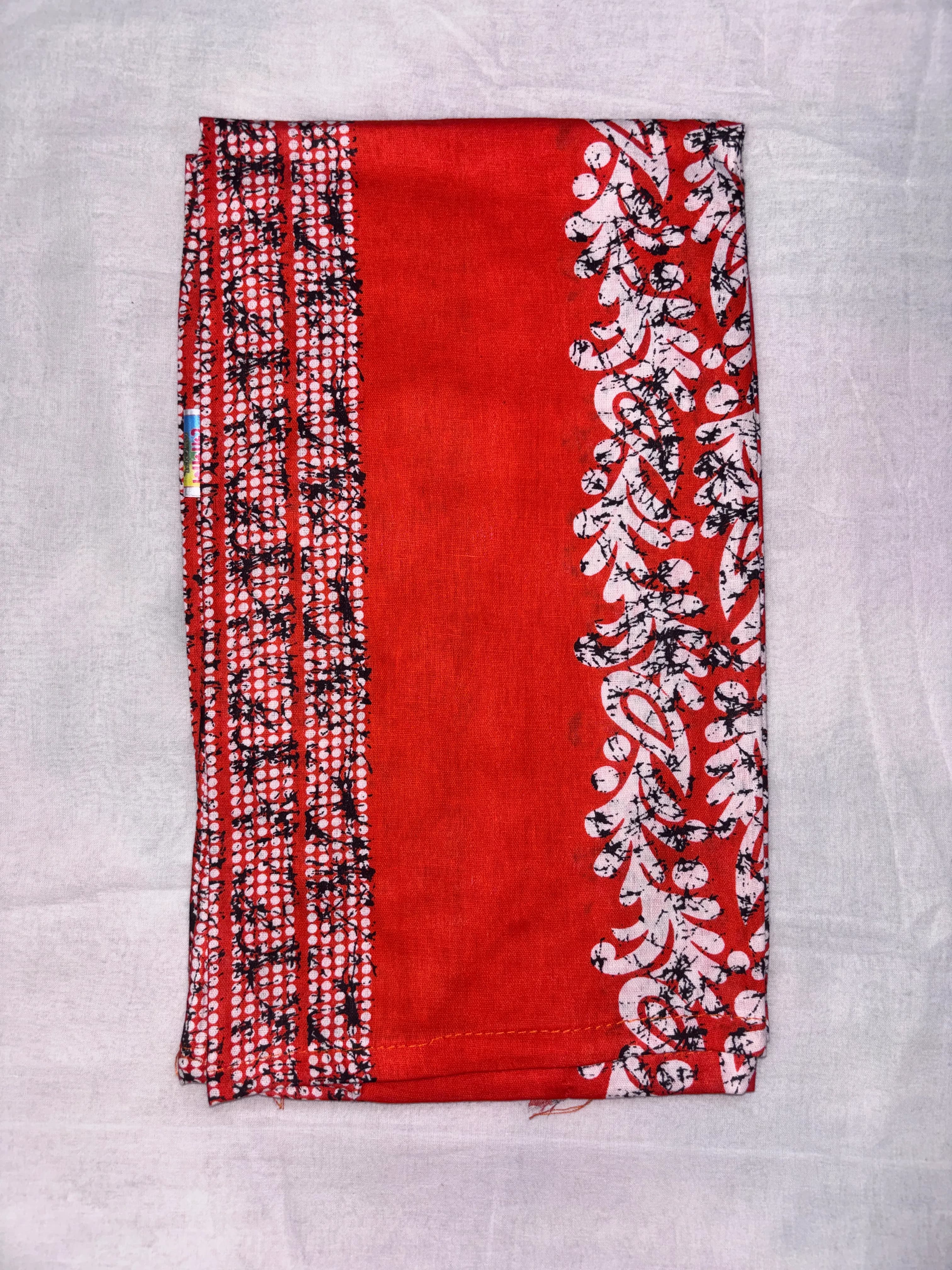 Orange Pure Cotton Batik Print Nighty 58 Inch