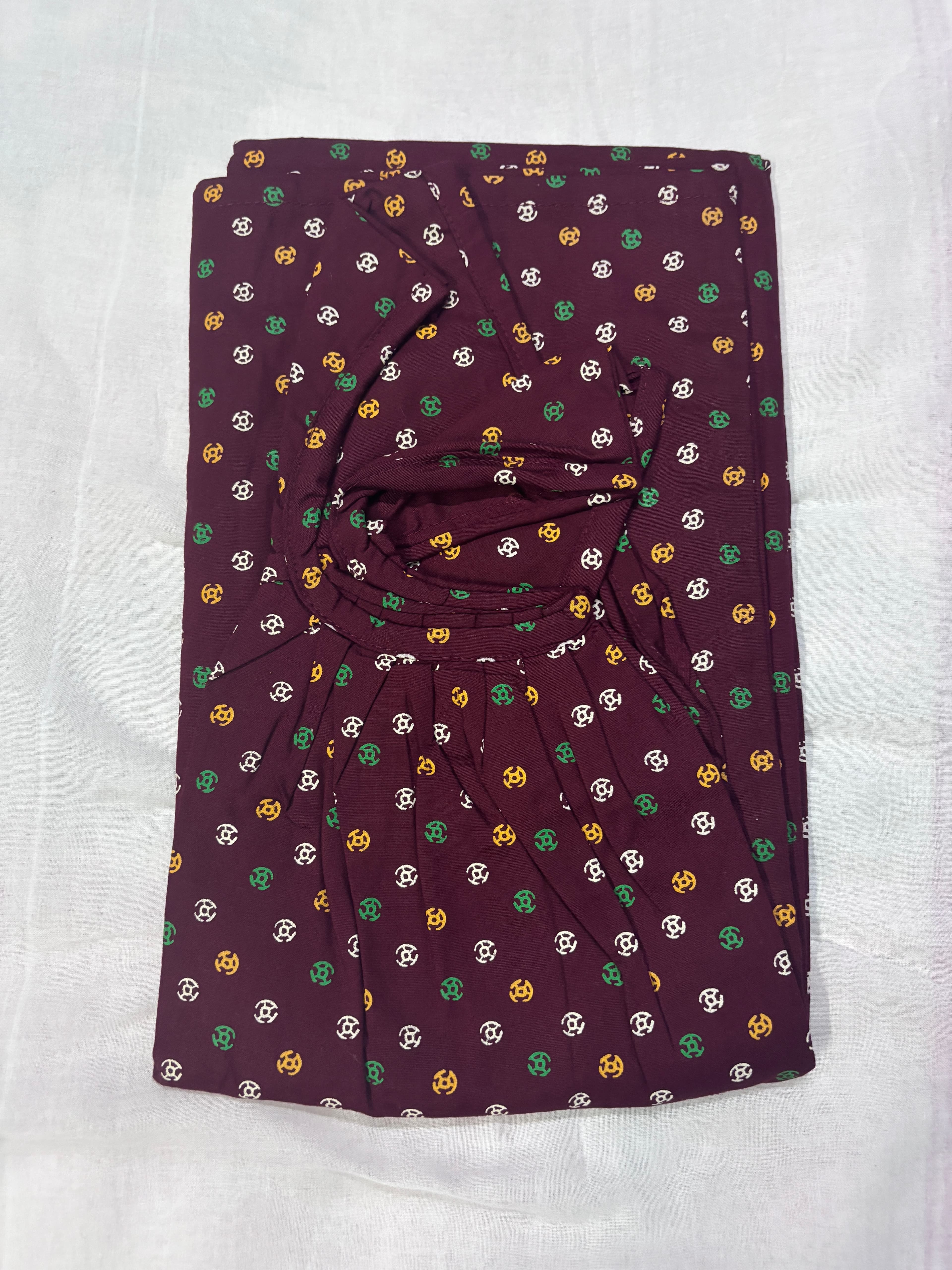 Pure Cotton Printed Nighty in Coffee Color