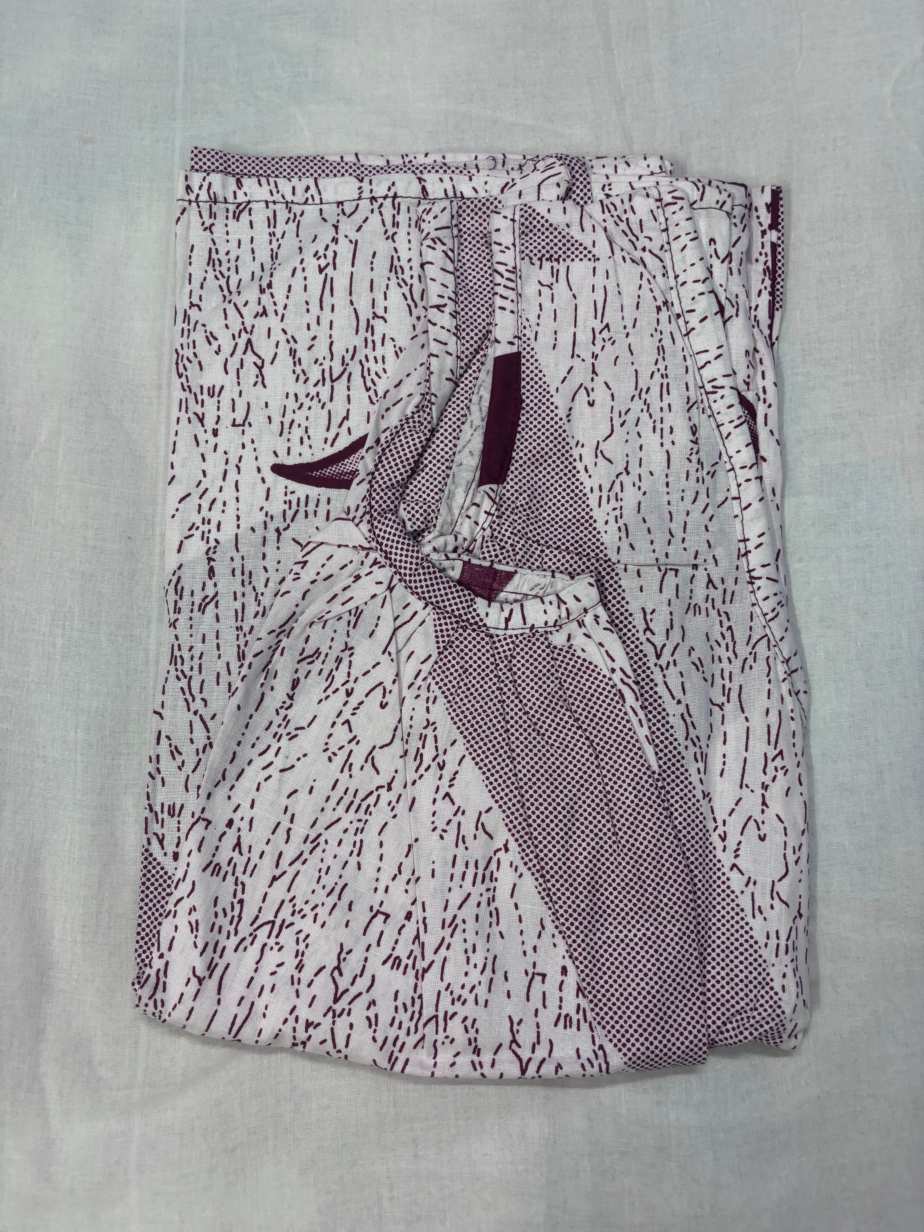 Pure Cotton Printed Nighty in White and Coffee